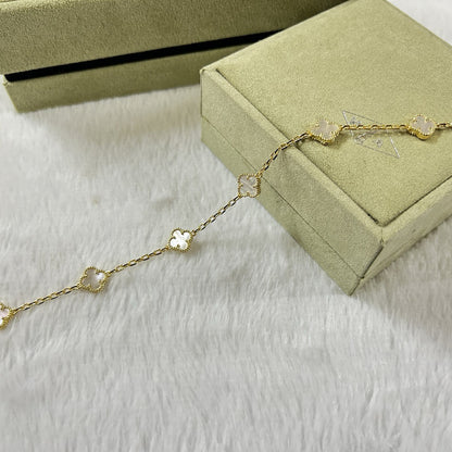 [Aurelle Style]CLOVER 6 MOTIF WHITE MOP BRACELET