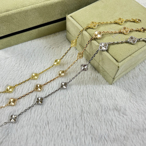 [Aurelle Style]CLOVER 6 MOTIF DIAMOND BRACELET