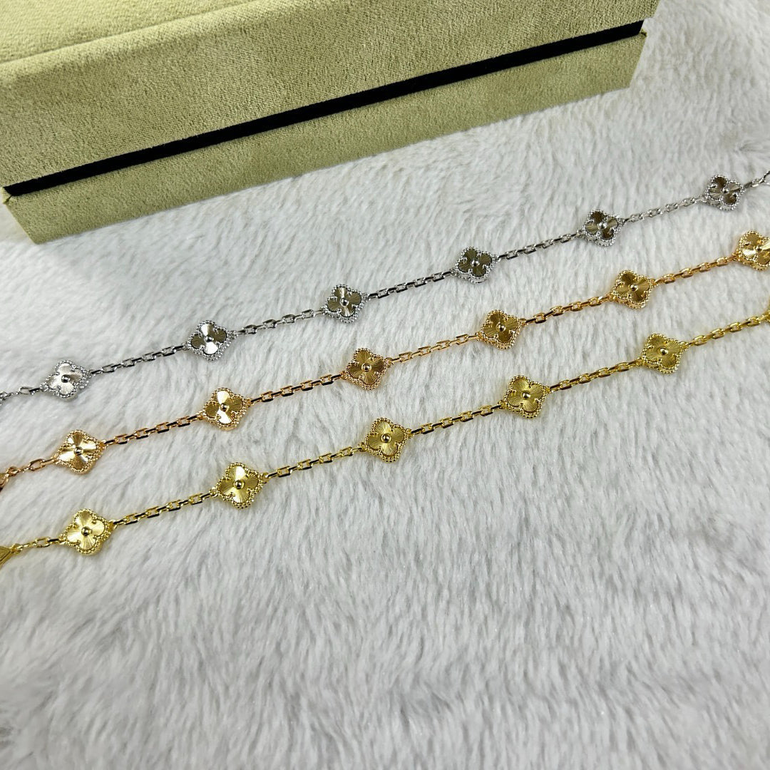 [Aurelle Style]CLOVER 6 MOTIF DIAMOND BRACELET