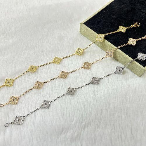 [Aurelle Style]CLOVER 6 MOTIF DIAMOND BRACELET