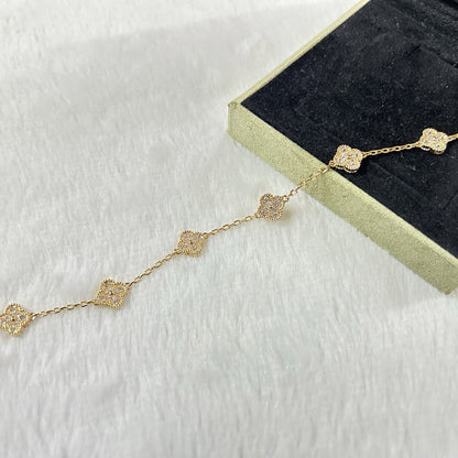 [Aurelle Style]CLOVER 6 MOTIF DIAMOND BRACELET
