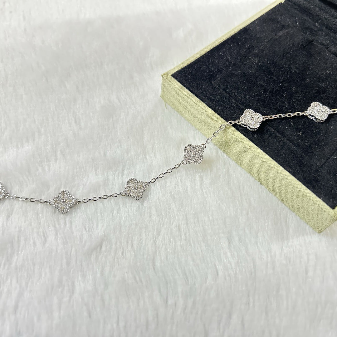 [Aurelle Style]CLOVER 6 MOTIF DIAMOND BRACELET