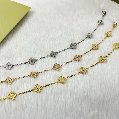 [Aurelle Style]CLOVER 6 MOTIF DIAMOND BRACELET