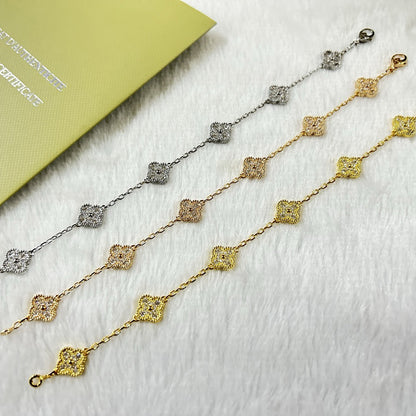 [Aurelle Style]CLOVER 6 MOTIF DIAMOND BRACELET