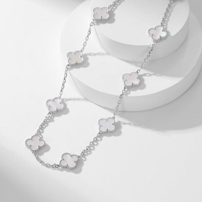 [Aurelle Style]CLOVER 10 MOTIFS WHITE MOTHER OF PEARL NECKLACE