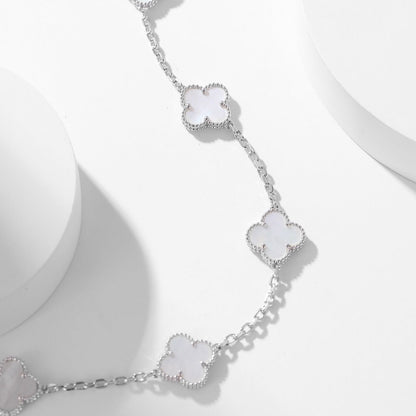[Aurelle Style]CLOVER 10 MOTIFS WHITE MOTHER OF PEARL NECKLACE