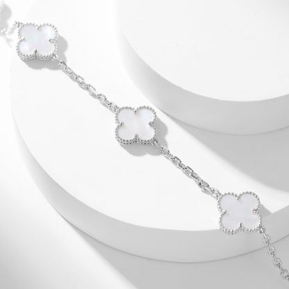 [Aurelle Style]CLOVER 10 MOTIFS WHITE MOTHER OF PEARL NECKLACE