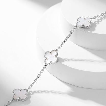 [Aurelle Style]CLOVER 10 MOTIFS WHITE MOTHER OF PEARL NECKLACE