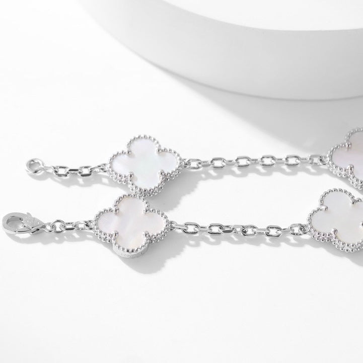 [Aurelle Style]CLOVER 10 MOTIFS WHITE MOTHER OF PEARL NECKLACE