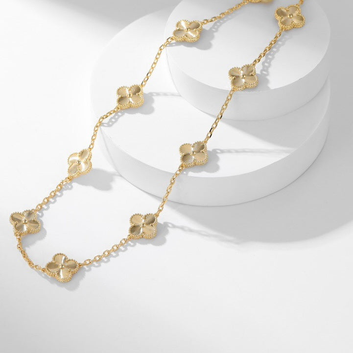 [Aurelle Style]CLOVER 10 MOTIFS LASER NECKLACE