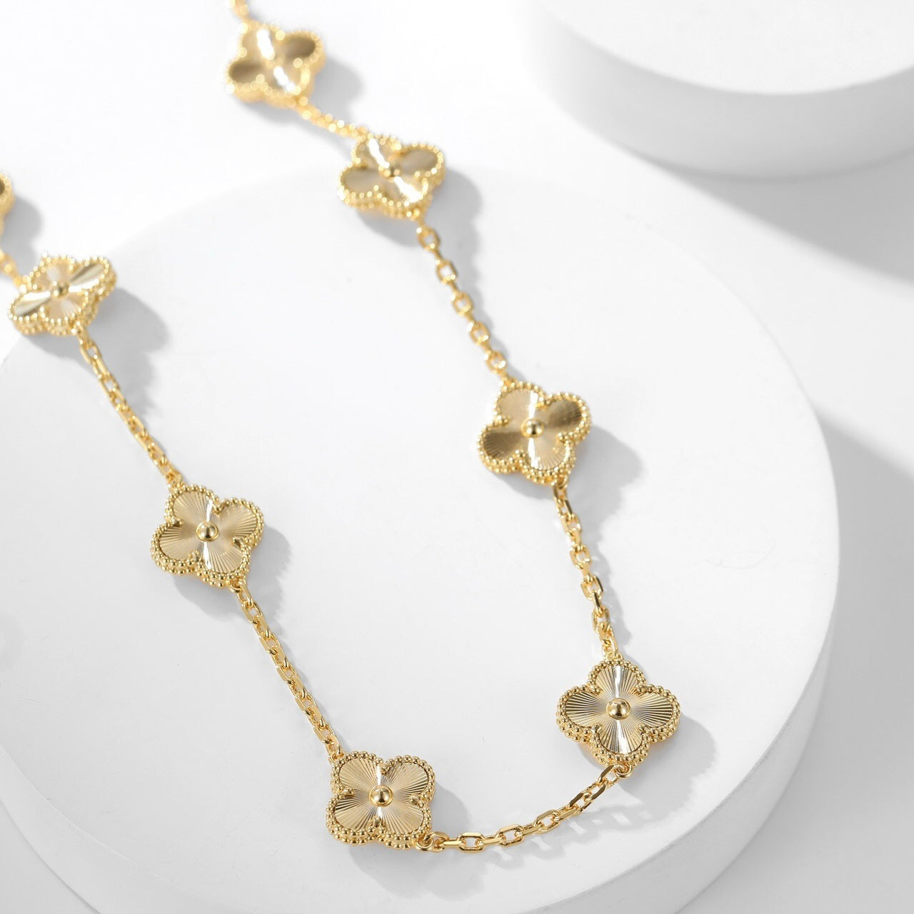 [Aurelle Style]CLOVER 10 MOTIFS LASER NECKLACE
