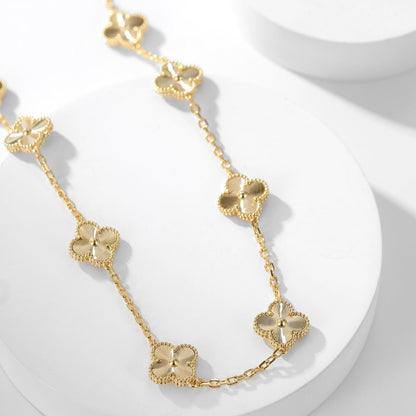 [Aurelle Style]CLOVER 10 MOTIFS LASER NECKLACE