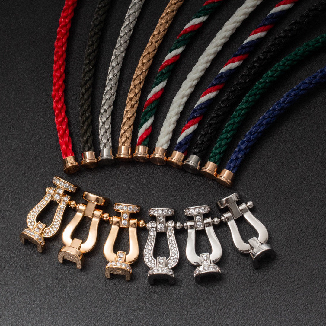 [Aurelle Style]FORCE LARGE HORSESHOE FULL DIAMOND BRACELET ROSE GOLD