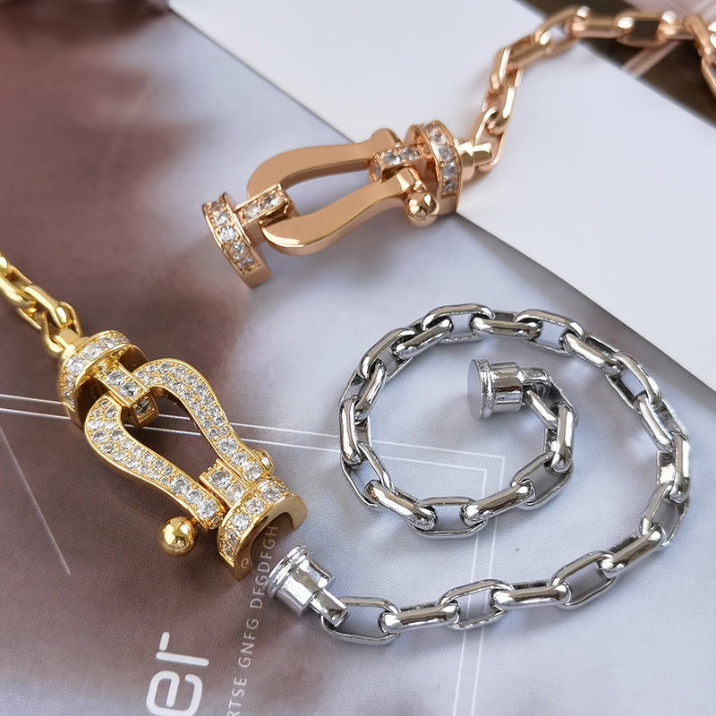 [Aurelle Style]FORCE LARGE HORSESHOE CLASP  METAL BRACELET