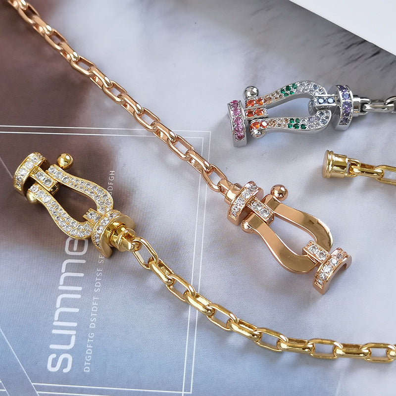 [Aurelle Style]FORCE LARGE HORSESHOE CLASP  METAL BRACELET