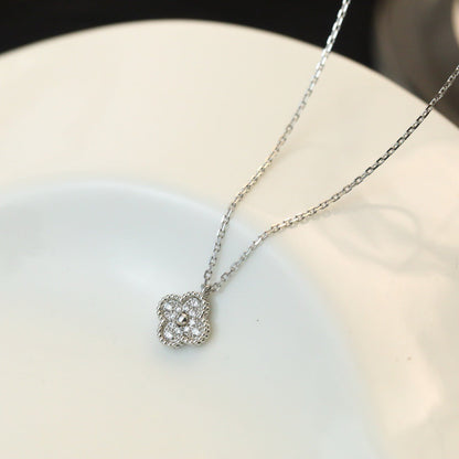 [Aurelle Style]CLOVER MINI 9.5MM PENDANT DIAMOND NECKLACE
