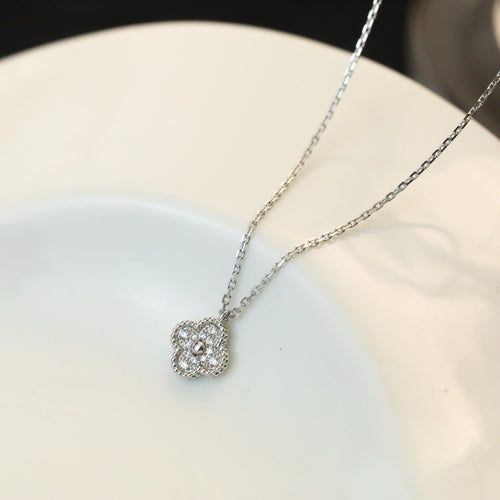 [Aurelle Style]CLOVER MINI 9.5MM PENDANT DIAMOND NECKLACE