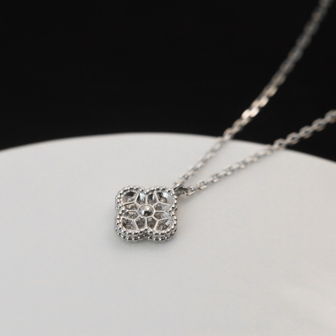 [Aurelle Style]CLOVER MINI 9.5MM PENDANT DIAMOND NECKLACE
