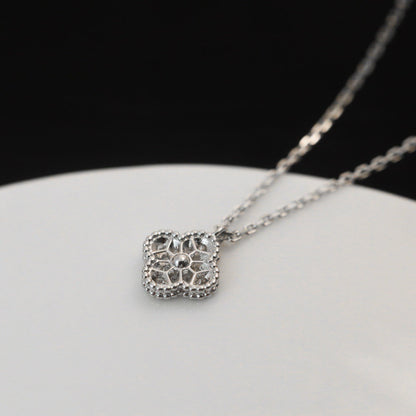 [Aurelle Style]CLOVER MINI 9.5MM PENDANT DIAMOND NECKLACE