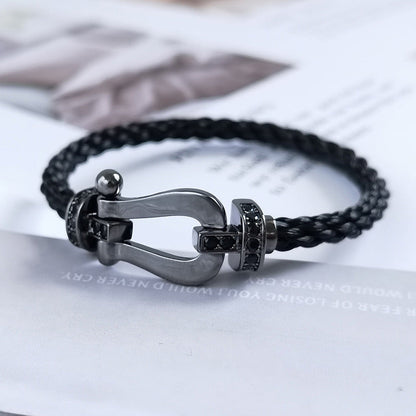 [Aurelle Style]FORCE LARGE SERIES HORSESHOE BLACK SAMURAI BRACELET
