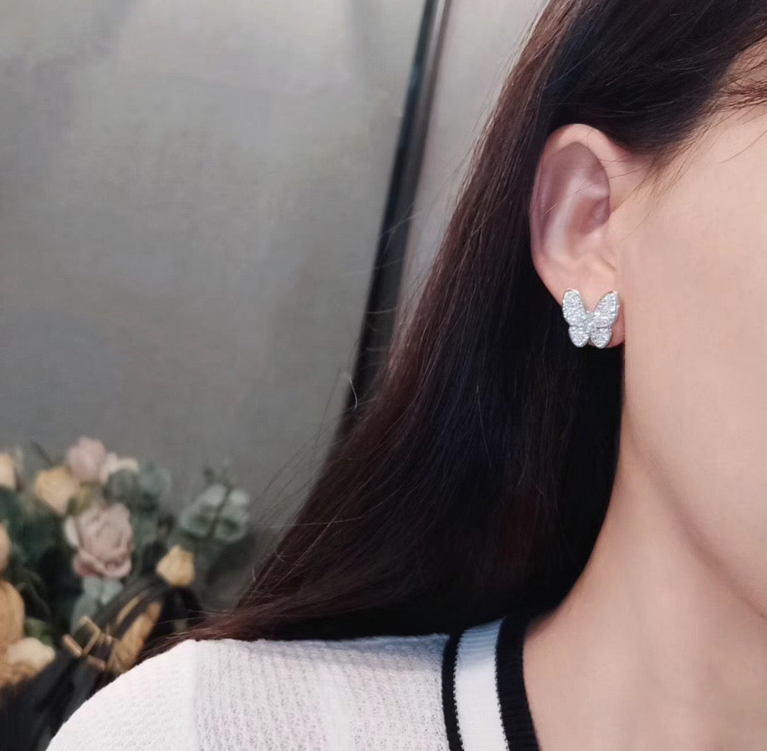[Aurelle Style]BUTTERFLY ALL DIAMOND EARRINGS