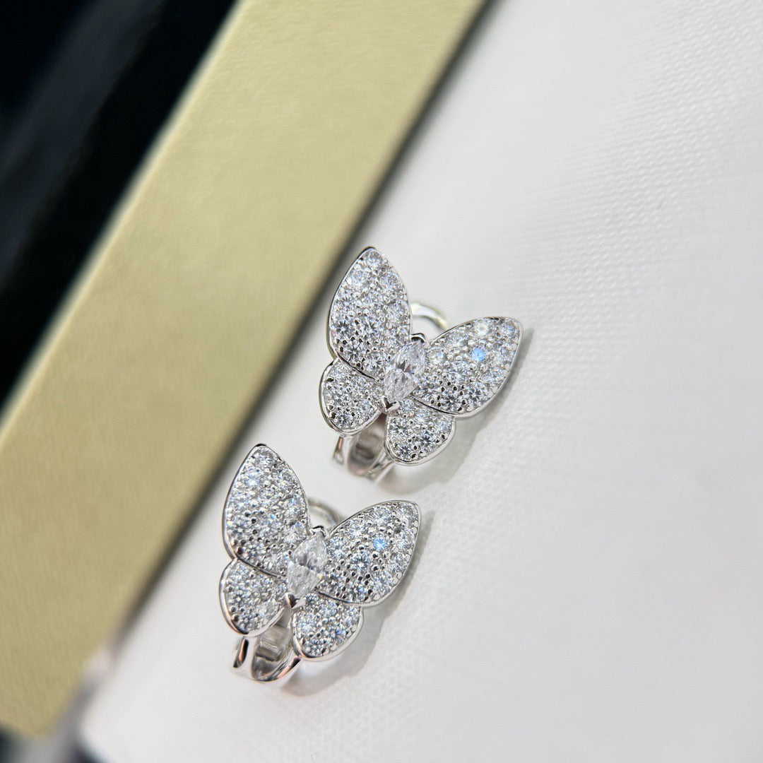 [Aurelle Style]BUTTERFLY ALL DIAMOND EARRINGS