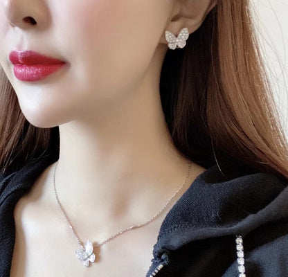 [Aurelle Style]BUTTERFLY ALL DIAMOND EARRINGS