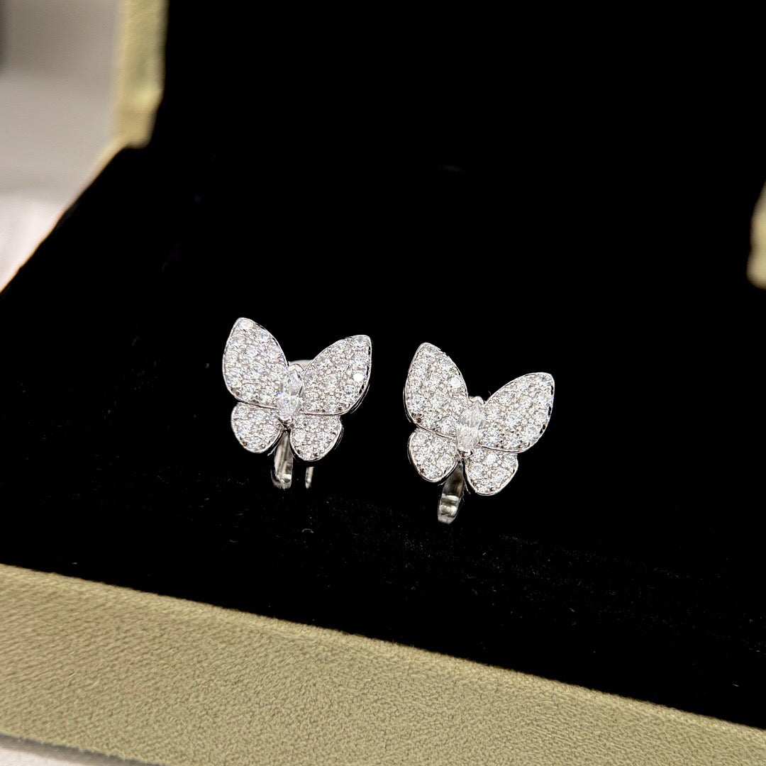 [Aurelle Style]BUTTERFLY ALL DIAMOND EARRINGS