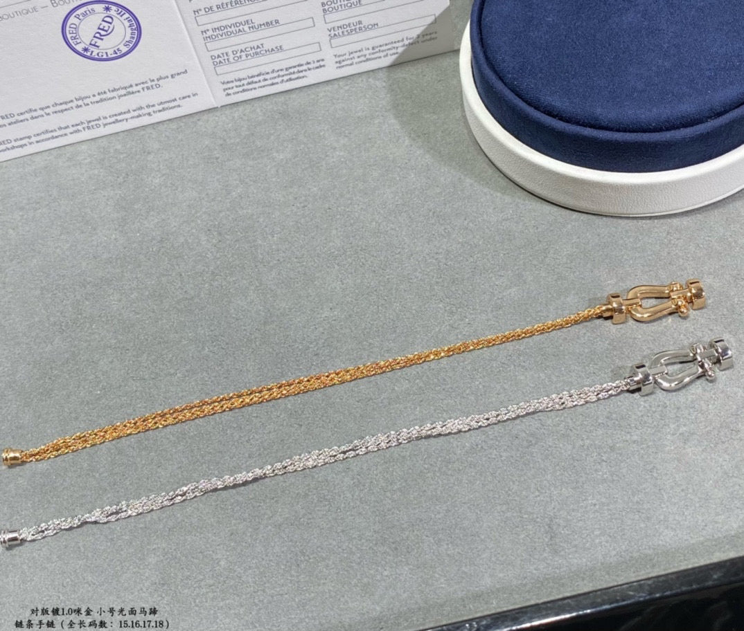 [Aurelle Style]FORCE SMALL HORSESHOE  DIAMOND CHAIN ROPE BRACELET