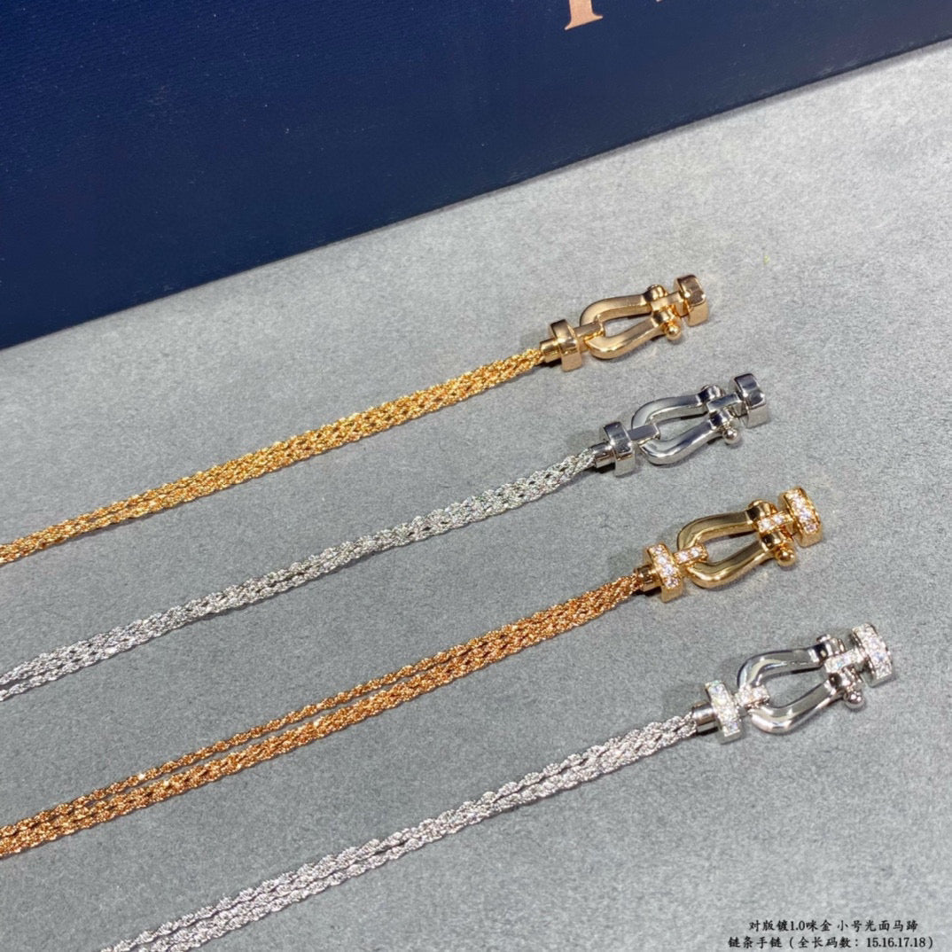 [Aurelle Style]FORCE SMALL HORSESHOE  DIAMOND CHAIN ROPE BRACELET
