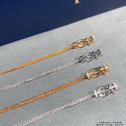 [Aurelle Style]FORCE SMALL HORSESHOE  DIAMOND CHAIN ROPE BRACELET
