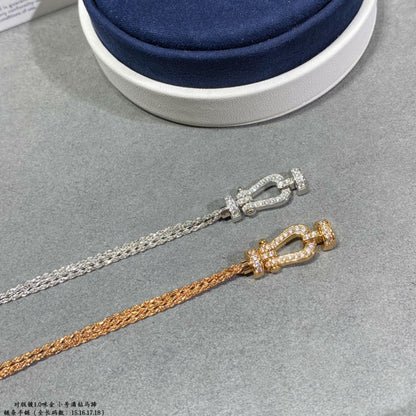 [Aurelle Style]FORCE SMALL HORSESHOE  DIAMOND CHAIN ROPE BRACELET