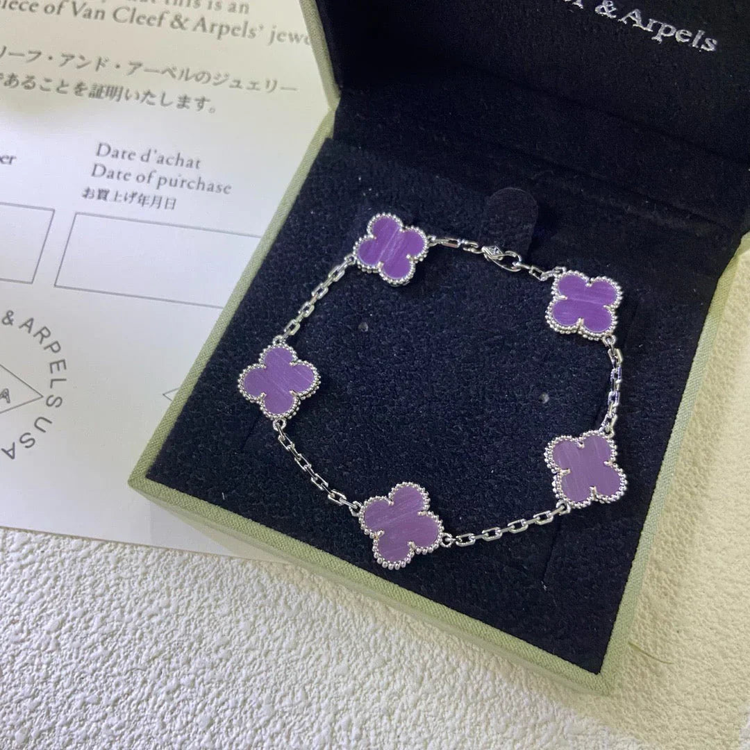[Aurelle Style] CLOVER 5 MOTIF VIOLET BRACELET COLLECTION