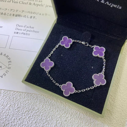 [Aurelle Style] CLOVER 5 MOTIF VIOLET BRACELET COLLECTION