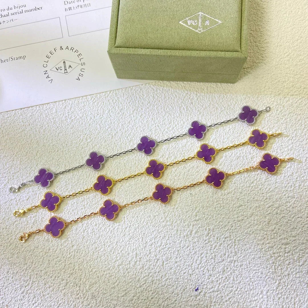 [Aurelle Style] CLOVER 5 MOTIF VIOLET BRACELET COLLECTION