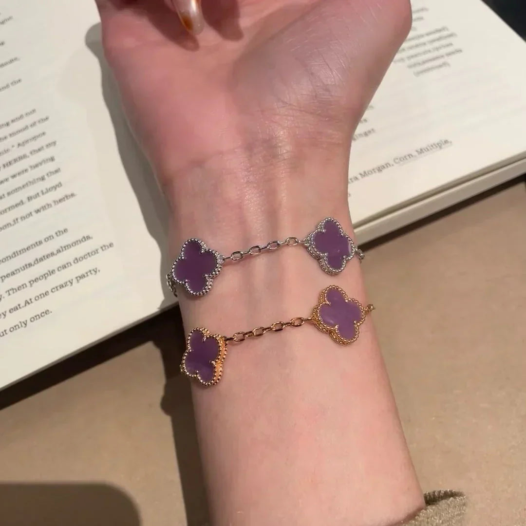 [Aurelle Style] CLOVER 5 MOTIF VIOLET BRACELET COLLECTION
