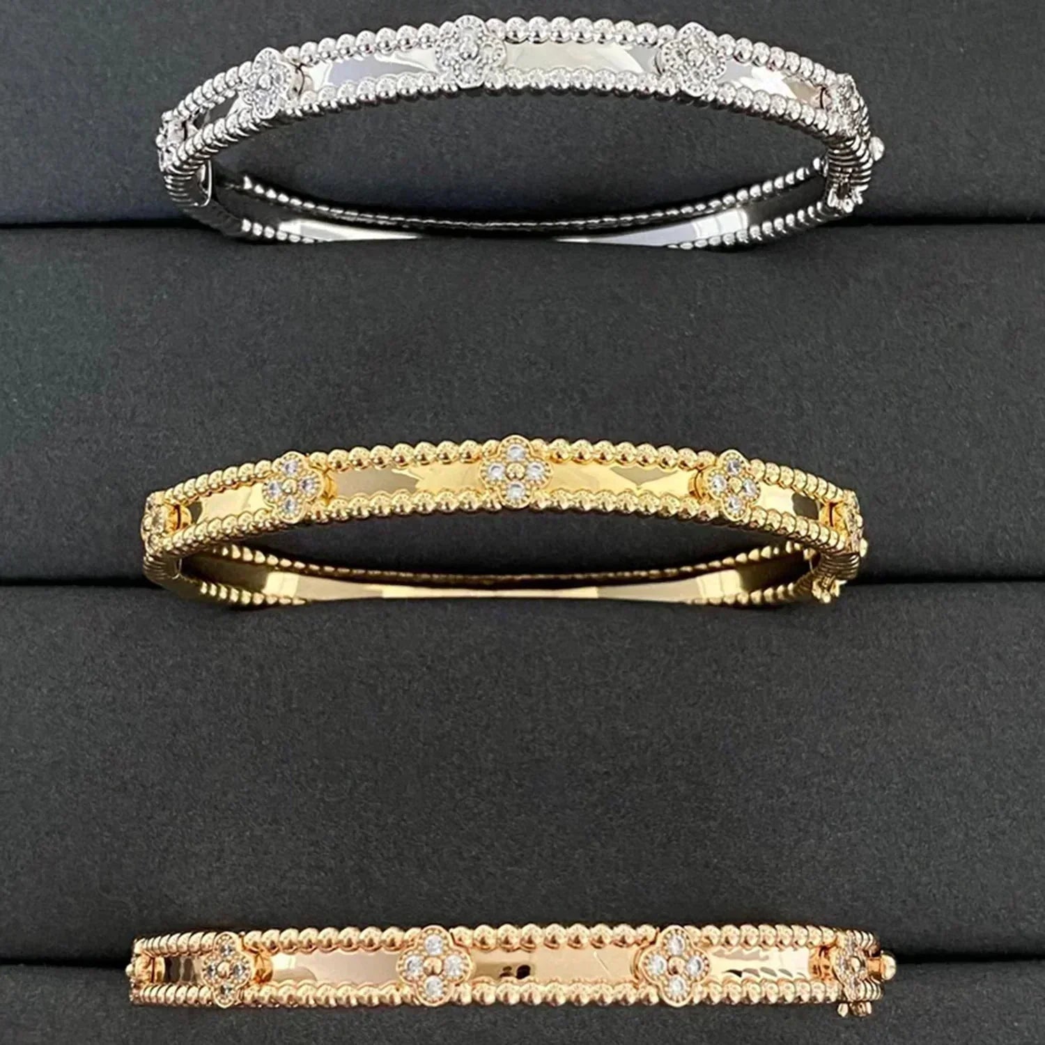 [Aurelle Style]CLOVER BRACELET 4MM DIAMONDS