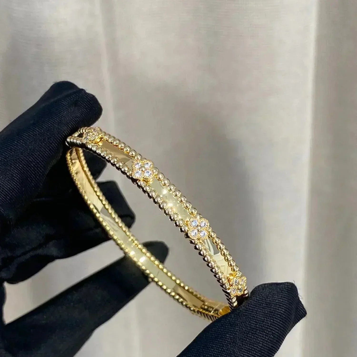 [Aurelle Style]CLOVER BRACELET 4MM DIAMONDS