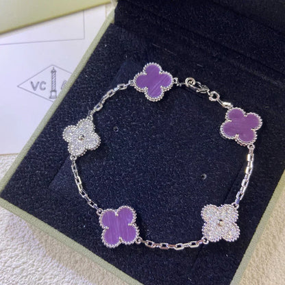 [Aurelle Style] CLOVER 5 MOTIF VIOLET BRACELET COLLECTION