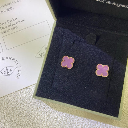 [Aurelle Style]CLOVER MINI 9.5MM  PURPLE VIOLET EARRINGS