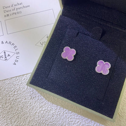 [Aurelle Style]CLOVER MINI 9.5MM  PURPLE VIOLET EARRINGS