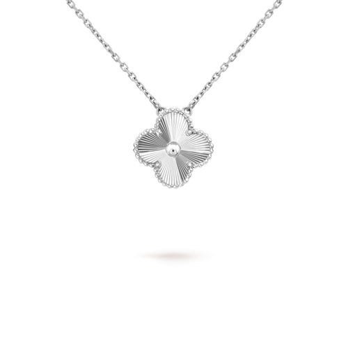 [TOP]CLOVER 15MM LASER NECKLACE SILVER