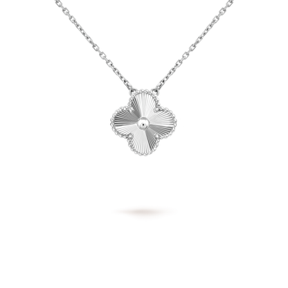 [Aurelle Style]CLOVER 15MM LASER NECKLACE SILVER