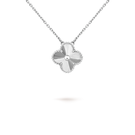 [Aurelle Style]CLOVER 15MM LASER NECKLACE SILVER