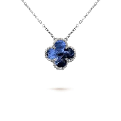 [Aurelle Style]CLOVER 15MM PIETERSITE NECKLACE SILVER