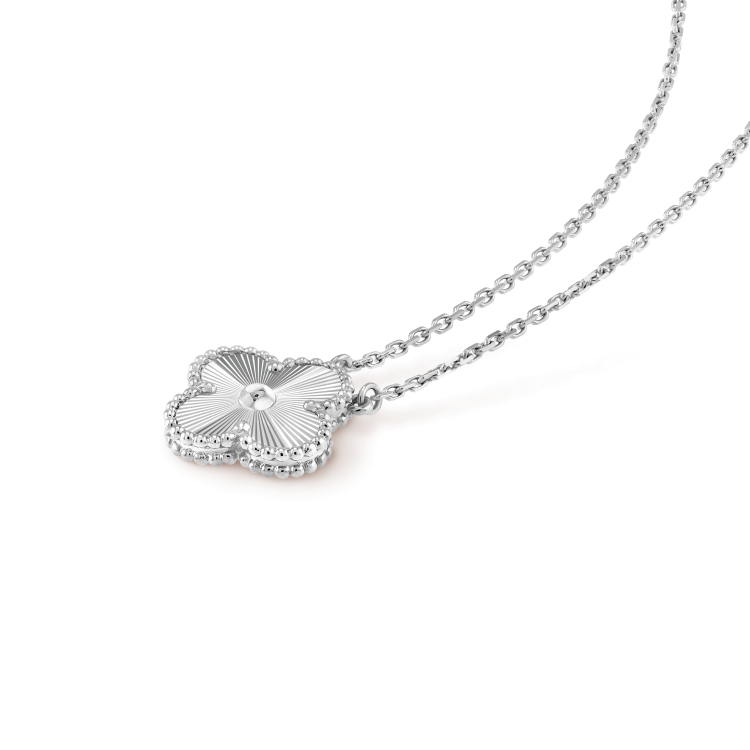 [Aurelle Style]CLOVER 15MM LASER NECKLACE SILVER