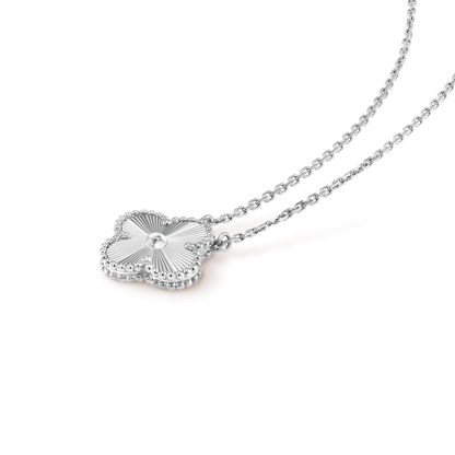 [Aurelle Style]CLOVER 15MM LASER NECKLACE SILVER