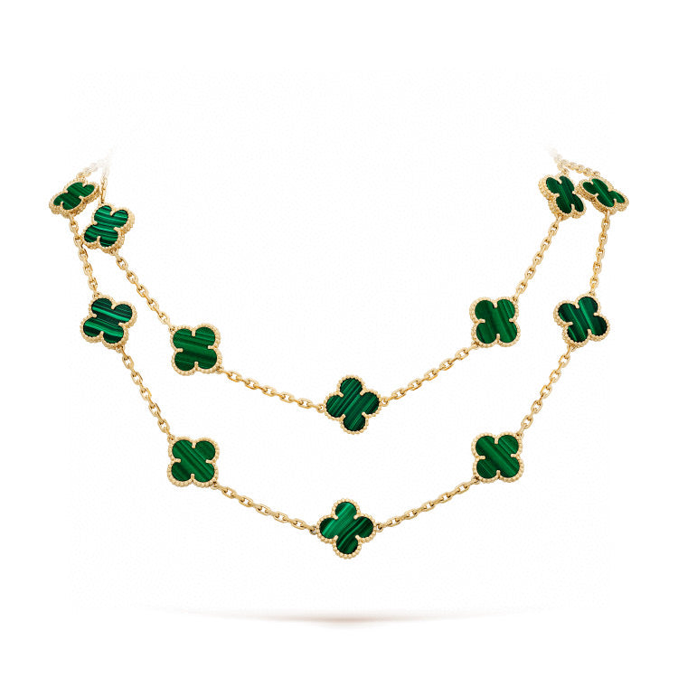 [Aurelle Style]CLOVER 20 MOTIFS MALACHITE GOLD