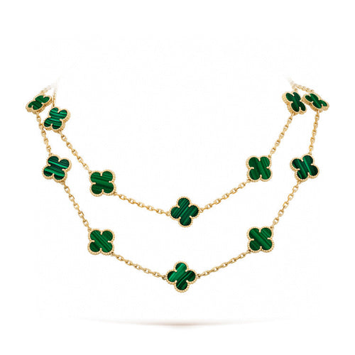 [Aurelle Style]CLOVER 20 MOTIFS MALACHITE GOLD