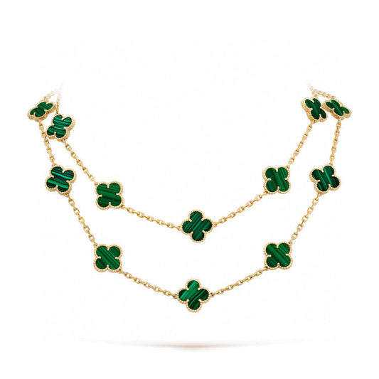 [Aurelle Style]CLOVER 20 MOTIFS MALACHITE GOLD